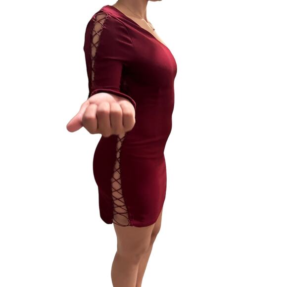 TOBI maroon one shoulder dress - Medium - Picture 5 of 7